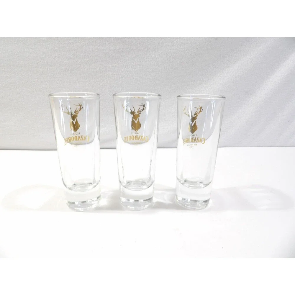 Cazadores Tequila de Agave Tall Shooter Shot Glasses, Set of 3